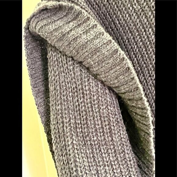 RD Style Woman’s Charcoal High Low Knit Poncho Sweater with Cowl Neck-SP - Picture 4 of 6